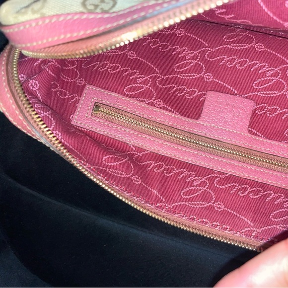 Gucci GG Mini Boston Bag Canvas x Leather Beige Pink Gold Hardware Made In Italy - Picture 4 of 12